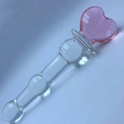 Eros Inches Heart Crystal Glass Dildo Butt Plug Best Sex Toys In