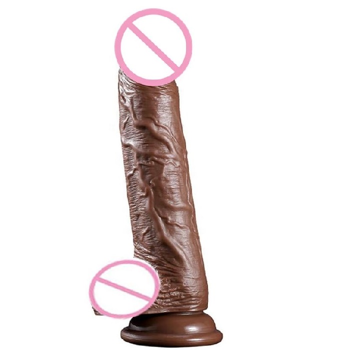 Eros High Quality Dark Brown Inch Silicone Dildo Best Sex Toys In