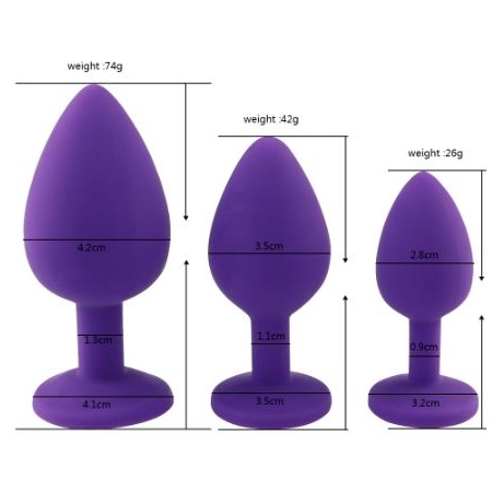 100% Silicone Butt Plug Anal Plugs Unisex Sex Stopper sizes