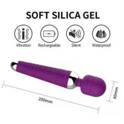 10 Powerful Frequency USB Rechargeable Wand AV Vibrator Clitoris Stimulator