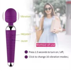 10 Powerful Frequency USB Rechargeable Wand AV Vibrator Clitoris Stimulator