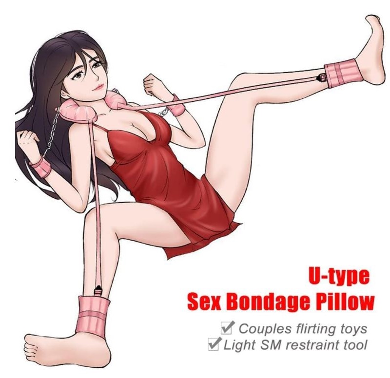 Eros Neck Pillow Leg Open Lift Hand Ankle Cuffs Restraint