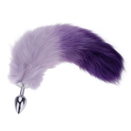 Eros Anal Plug Fox Tail Stainless Steel Unisex Butt Plug Purple