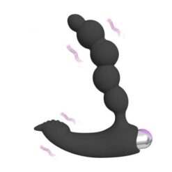 Powerful vibrating beads anal plug and clit stimulator
