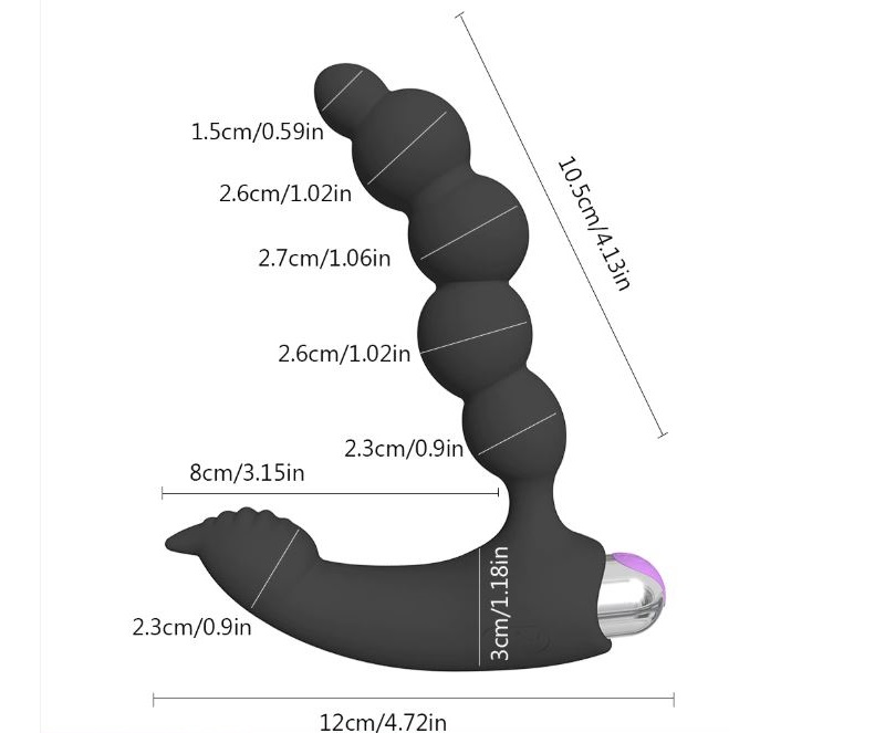 Powerful vibrating beads anal plug and clit stimulator View 1