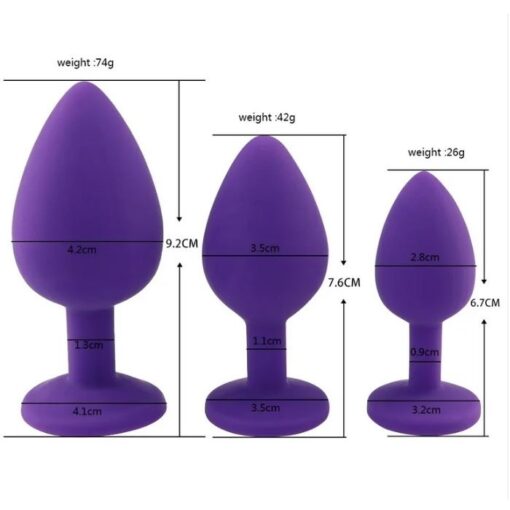 Eros Silicone Anal Plugs Unisex Jewel Sex Stopper Small Medium Large