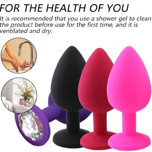 Eros Silicone Anal Plugs Unisex Jewel Sex Stopper Small Medium Large