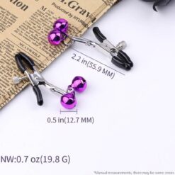 Eros Soft Rubber Metal Nipple Clamps with Bells