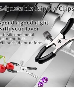 Eros Soft Rubber Metal Nipple Clamps with Bells