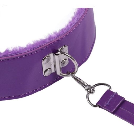 Leather Choker Neck Collar with Leash BDSM