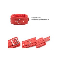 Leather Choker Neck Collar with Leash BDSM