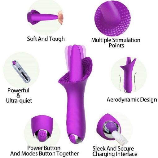 Eros 10 Speed Clit Stimulating Vibrator Tongue Licking Vibrator