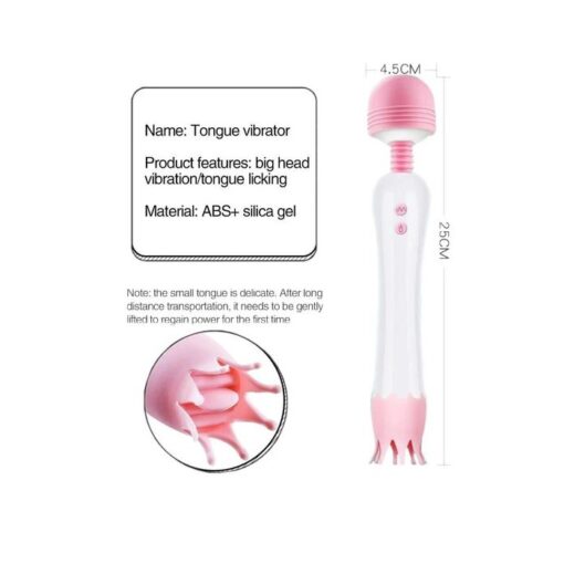 12-Speed 2 in 1 Hitachi Wand Tongue Vibrator