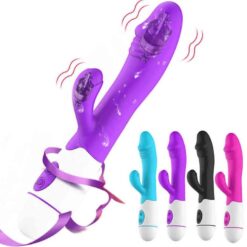 10 Mode Dual Rabbit Vibrator Clit Stimulator Silicone Dildo