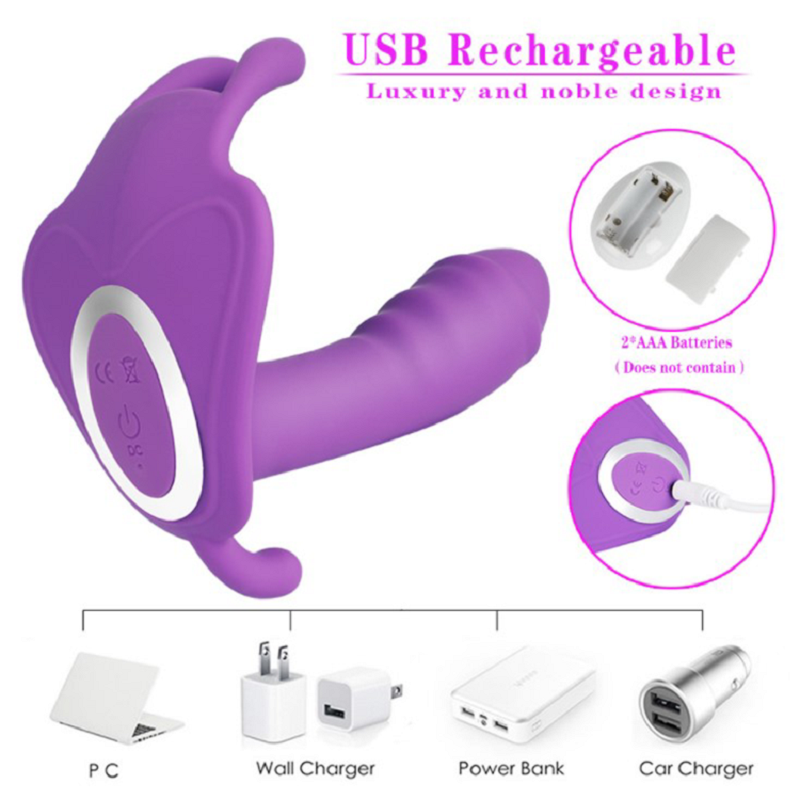 Butterfly panty wearable remote vibrator g-spot plug 