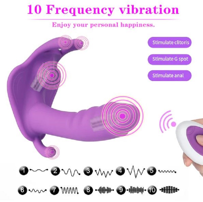 Butterfly panty wearable remote vibrator g-spot plug 