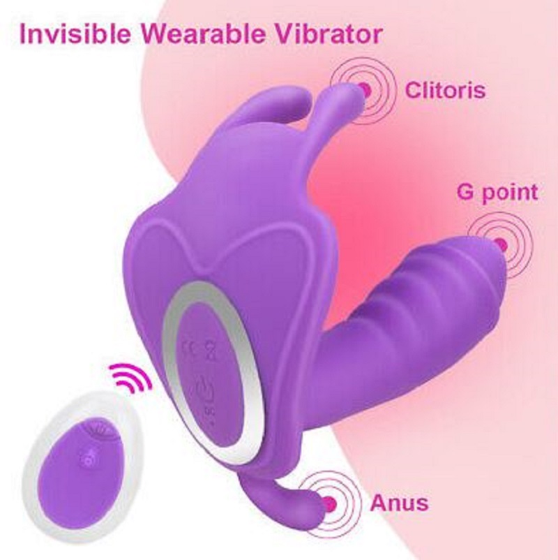 Butterfly panty wearable remote vibrator g-spot plug 