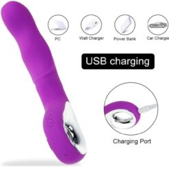 Handheld G-Spot Clit Massager Silicone Dildo