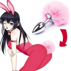 Cute Plush Ball Rabbit Tail Butt Plug Stainless Steel Anal Plug 1 Cute Rabbit Plush Ball Tail Stainless Steel Butt Plug Use