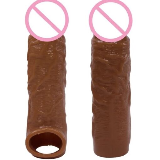 Chocolate Penis Extender Silicone Penis Sleeve