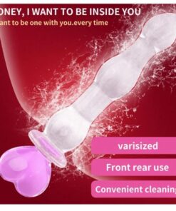 Eros 7.88 inches Heart Crystal Glass Dildo Butt Plug