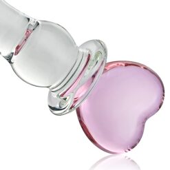 Eros 7.88 inches Heart Crystal Glass Dildo Butt Plug 2 Eros 7.88 inches Heart Crystal Glass Dildo Butt Plug
