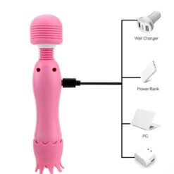 12 Frequency Perfect size Dual Wand Tongue Licking Sucking Vibrator