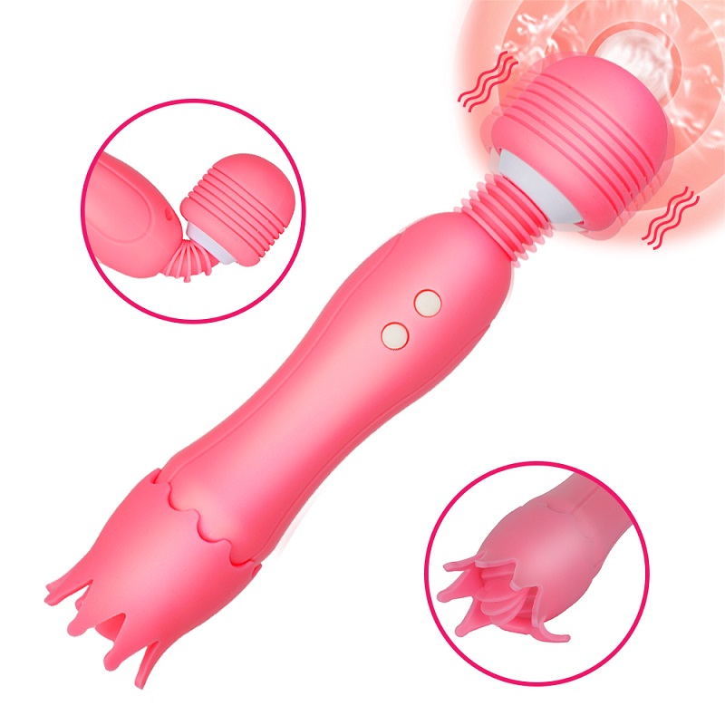 12frequency perfect size dual wand tongue licking sucking vibrator 