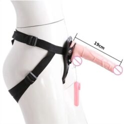 Eros 7 Inch Silicone Vibrating Rotating Dildo with Strap-on