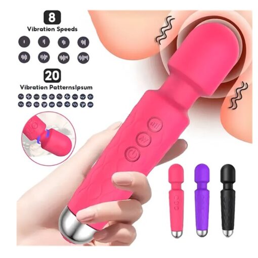 20 Mode Wand Vibrator Waterproof USB Clit Massager