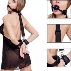 BDSM Ball Mouth Gag with Cuffs Restraints