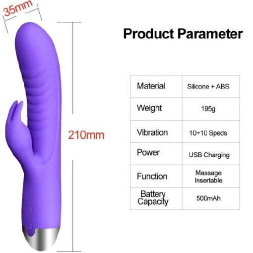 Eros 10 Frequency USB Heated Rabbit Vibrator