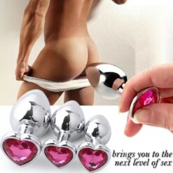 Eros 3pcs Stainless Steel Heart Jewel Butt Plugs 3 Eros 3pcs Stainless Steel Heart Jewel Butt Plugs
