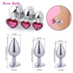 Eros 3pcs Stainless Steel Heart Jewel Butt Plugs 4 Eros 3pcs Stainless Steel Heart Jewel Butt Plugs