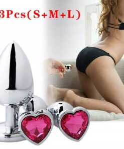 Eros 3pcs Stainless Steel Heart Jewel Butt Plugs