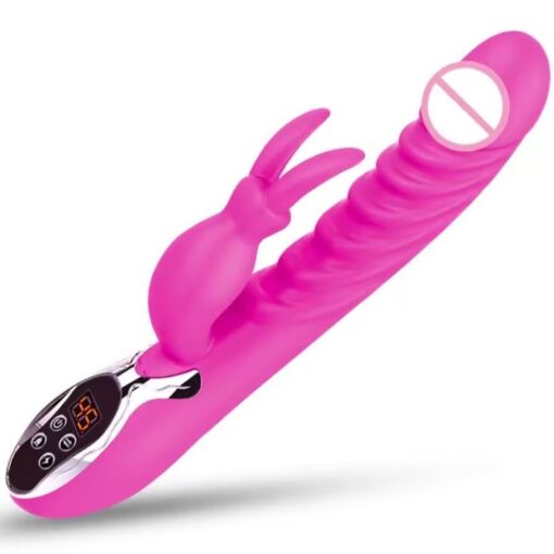 Eros Powerful 12 Frequency USB Rechargeable LCD Heating Rabbit Vibrator