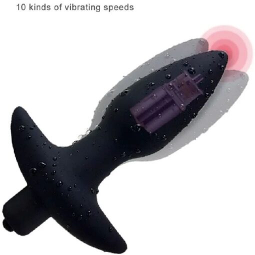 10 Speed Smooth Silicone Vibrating Butt Plug Anal Toys