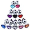 3pcs stainless heart jewel butt plugs