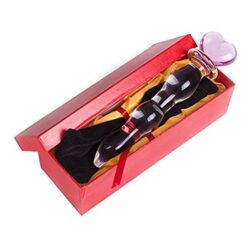 7.88 inches heart crystal glass dildo butt plug