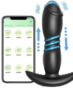 App remote thrusting anal plug vibrating anal plug