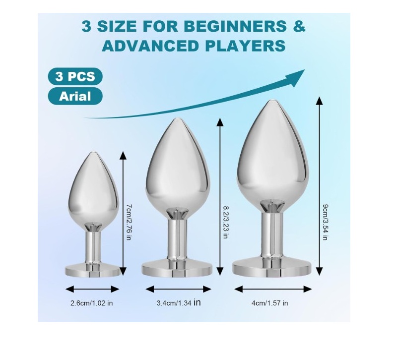 3Pcs Set Stainless Steel Butt Plugs Anal Toys 7 3Pcs Set Stainless Steel Butt Plugs Anal Toys
