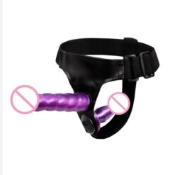 double purple strap on dildo harness lesbian strap on dildo