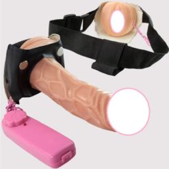 hollow strap on dildo pants with 7 inch vibrating dildo