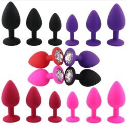 silicone anal plugs unisex jewel sex stopper small medium large