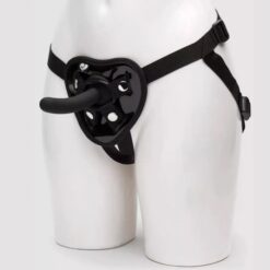 slim black strap-on curved dildo pegging dildo