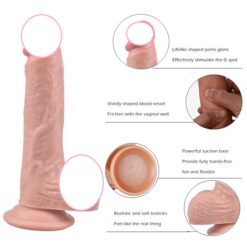 Eros Flesh Silicone Dildo Light Brown Realistic Penis 3 Eros Flesh Silicone Dildo Light Brown Realistic Penis