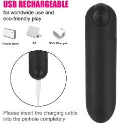 Silicone Waterproof USB rechargeable 10 speed Mini Bullet Vibrator
