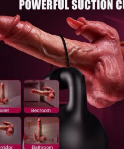 Eros 7 Inch Wired Remote Realistic Dildo With Licking Tongue 3 Eros 7 Inch Realistic Dildo With Licking Tongue