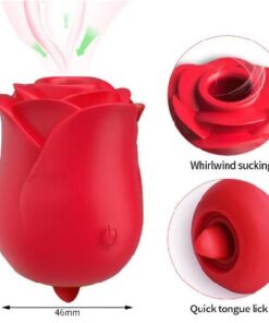 2 in 1 Sucking Rose with a Licking Tongue Rose Vibrator