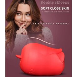 2 in 1 Sucking Rose with a Licking Tongue Rose Vibrator